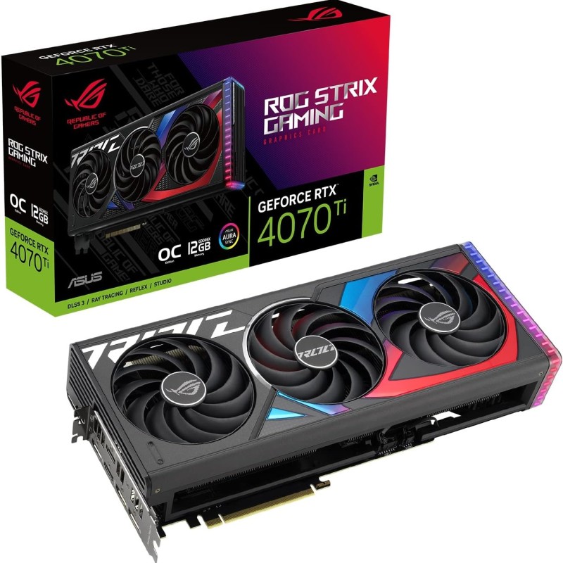 Carte graphique gaming - Asus rog strix Nvidia Geforce RTX 4070 TI OC édition