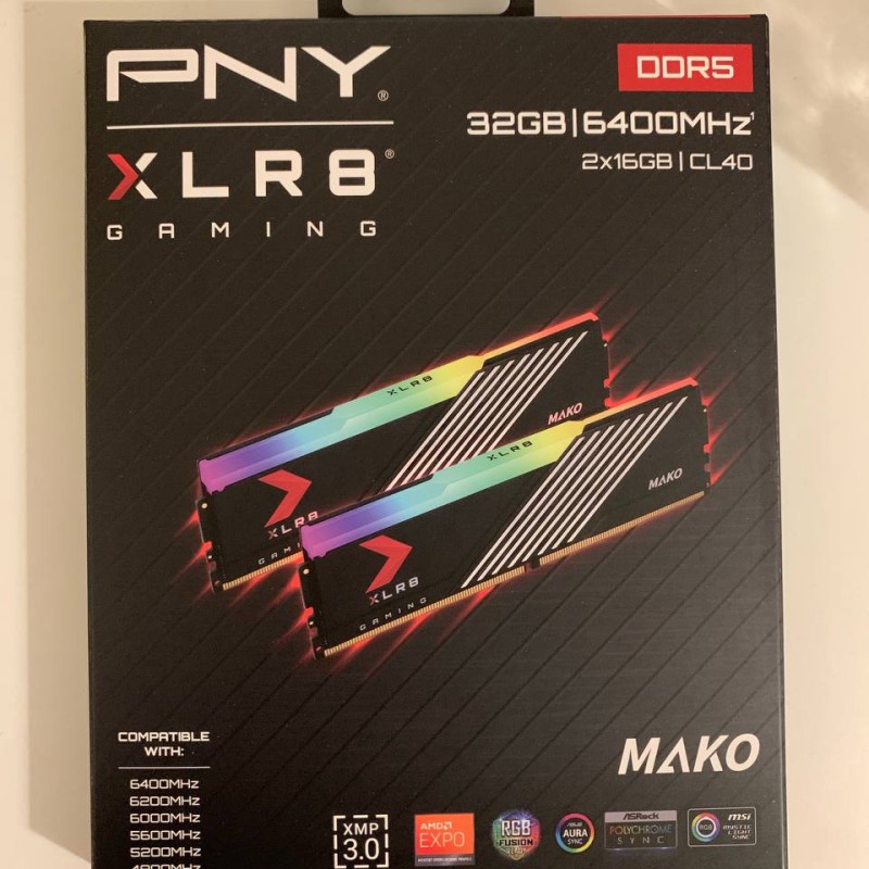 Ram PNY 32 Go DDR5 6400 MHz RGB